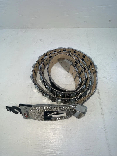 New Black Genuine Leather Nocona Silver Bling XL Belt #N3489201 NN-118