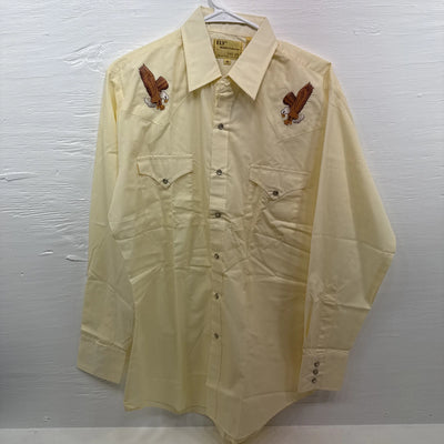 New Men’s ELY wildlife collection Yellow long sleeve pearl Medium B-75