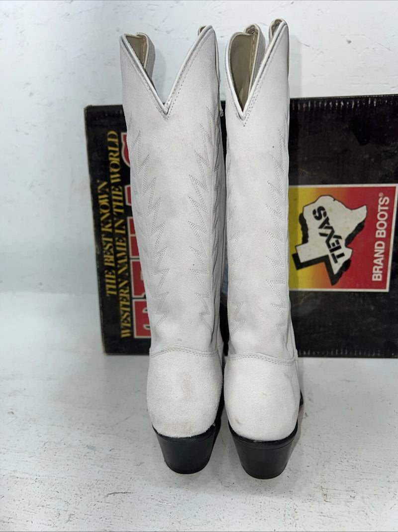 New Women’s White Texas Brand Cowboy Boots. L 198917 7 M. 18-54