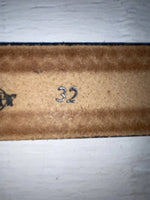 New Gray Genuine Leather Wright Tooled 32” Belt #10119 JJ-53
