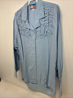 New Women’s Cricket Creek Blue Long Sleeve Button Up Size Large TT-128