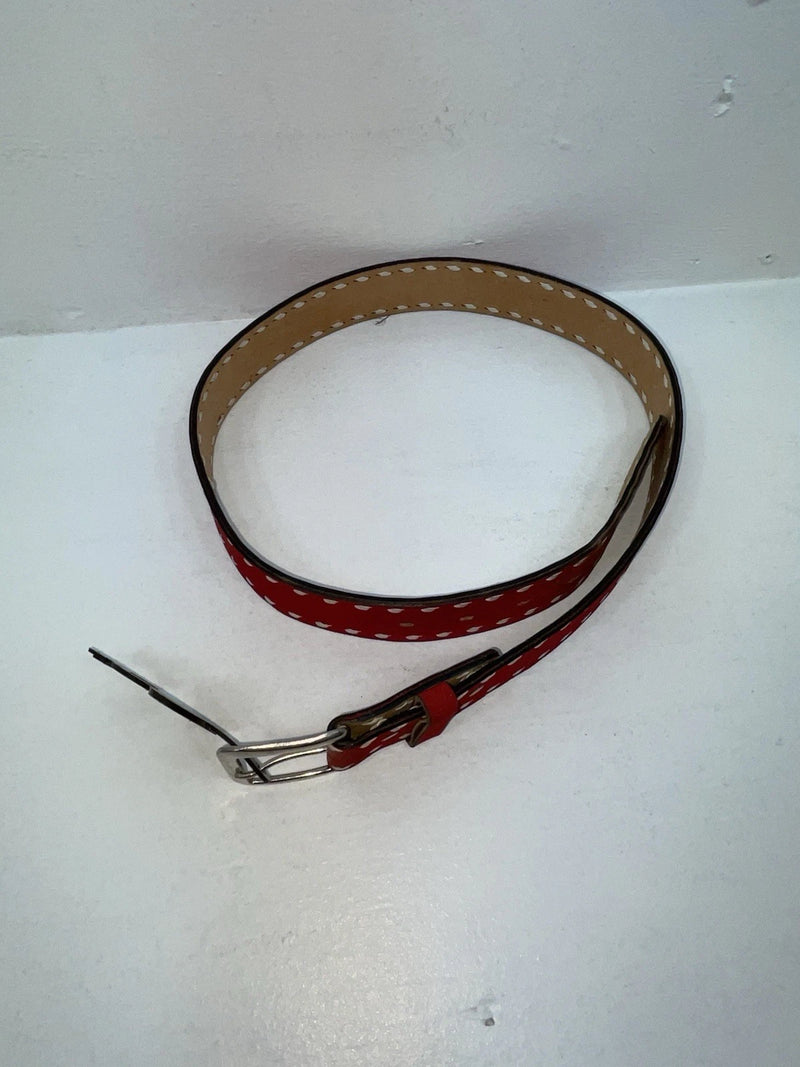 New Red Genuine Leather Nocona Stitched 32” Belt #7031 Z-35