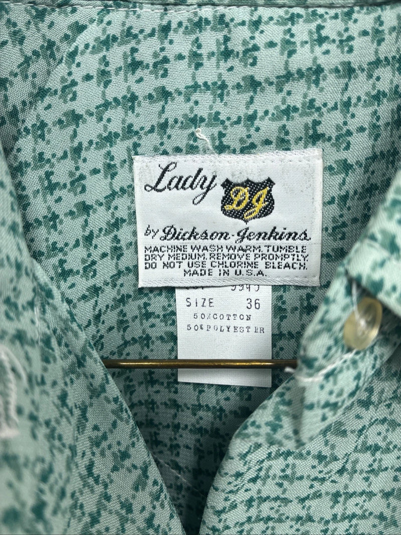 New Women’s Dickson Jenkins Green design Long Sleeve Pearl Snap Small DD-44