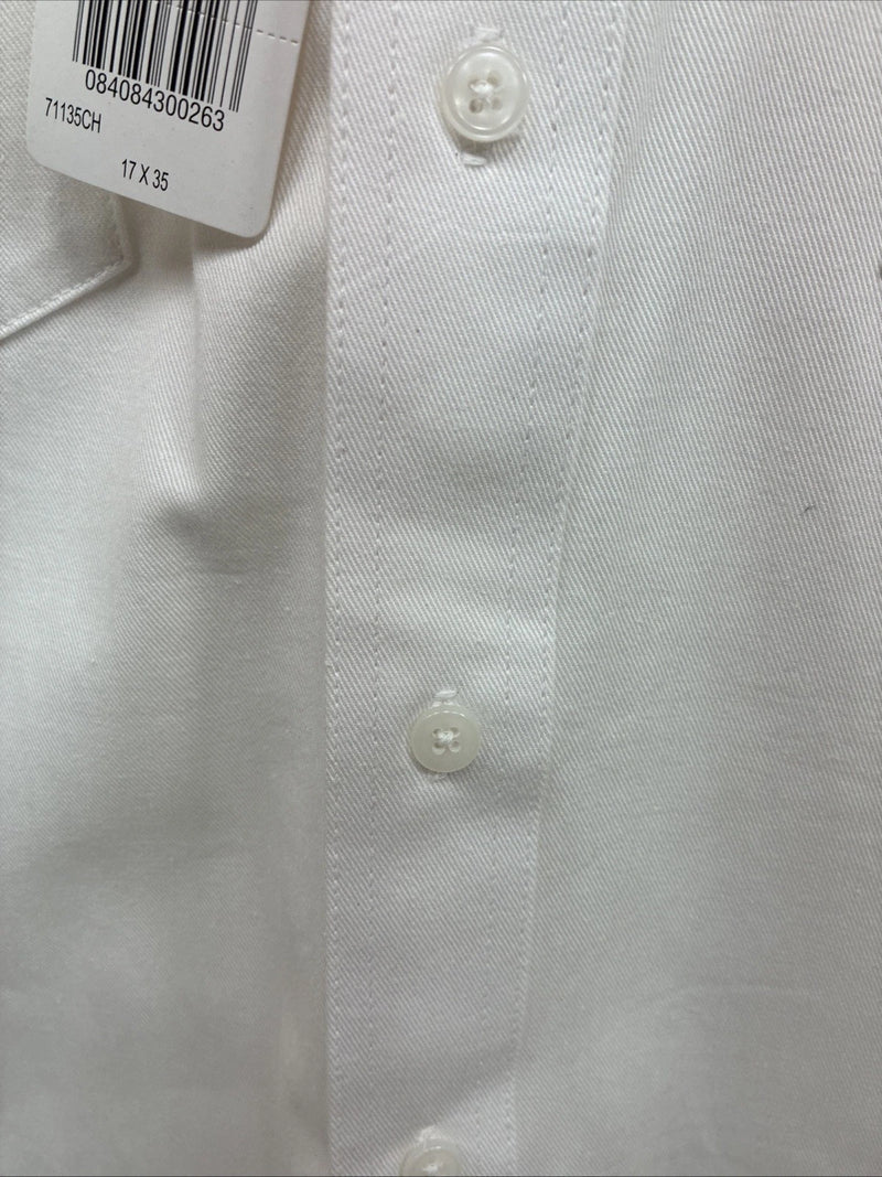 New Men’s Wrangler White Long Sleeve Button Up 17 X 35 XL R-72