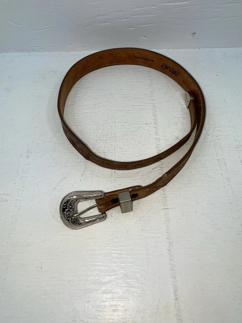 New Brown Genuine Leather Acme Tooled 28” Belt #5022 JJ-161