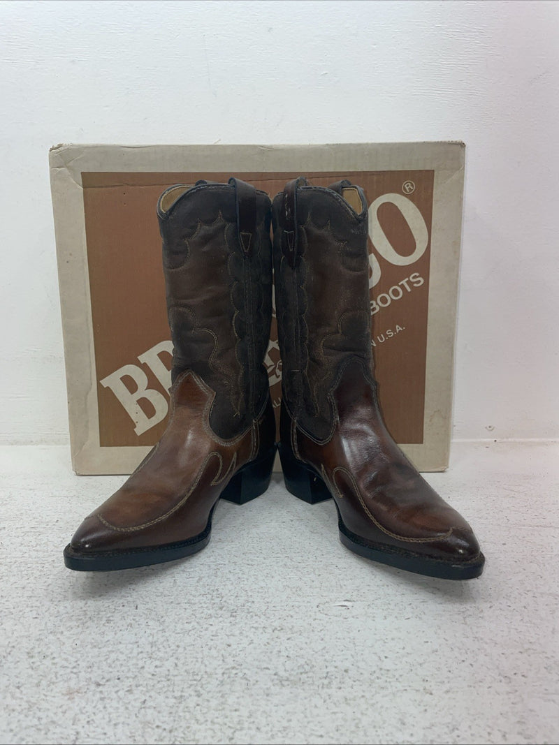 New Youth Brown Texas Brand Cowboy Boots. B 103 5 D. 2-121
