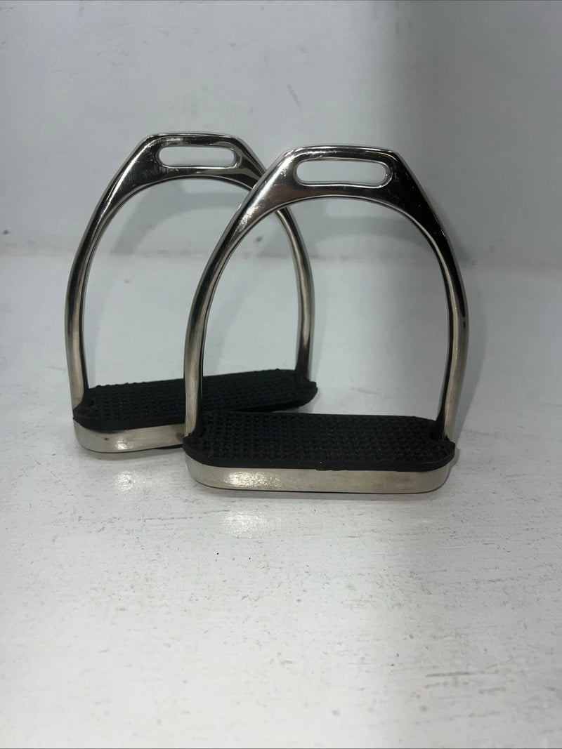 New Tough 1 Chrome Plated Iron 4 1/2” English Stirrups #24-3016 C-501