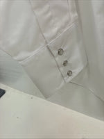 New Men’s ELY Cattleman White Long Sleeve Pearl Snap 16.5 X 34 Large V-116