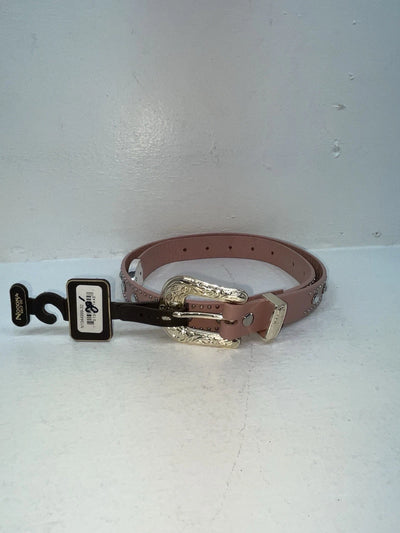 New Pink Genuine Leather Nocona Silver Bling 32” Belt #N1344999 Z-50