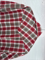 New Men’s ELY Plains Red Plaid Long Sleeve Pearl Snap 16.5 X 34 Large CC-71