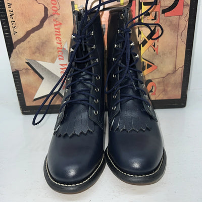 New Women’s Navy Blue Texas Brand Cowboy Boots. 4445 6 M. 20-73