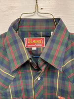 New Men’s ELY Plains Green Multicolor Plaid Long Sleeve Pearl Snap Large Q-66