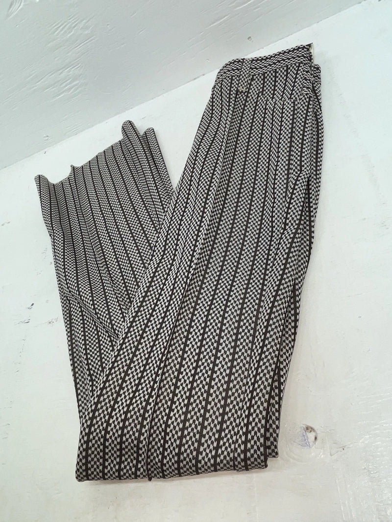 New Vintage Black And White Checkered Panhandle Slim Polyester Pants #8042 SS-71
