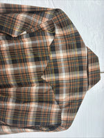 New Men’s Panhandle Slim Orange Plaid Long Sleeve Pearl Snap XS J-63