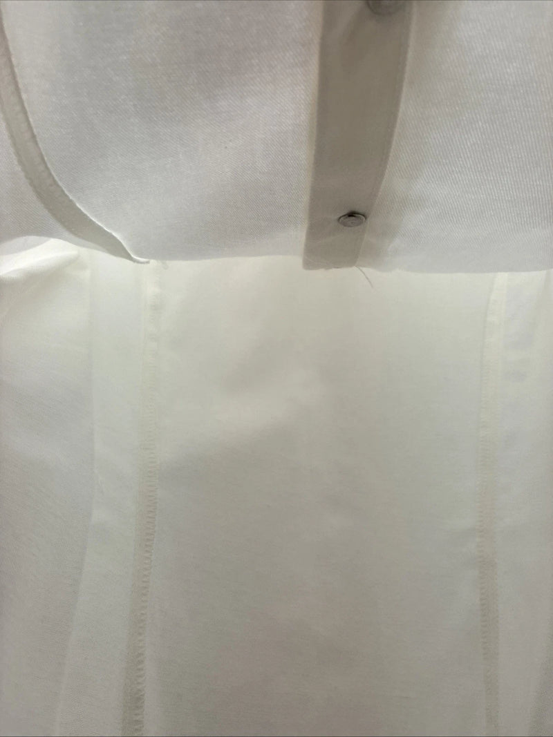 New Women’s Denum Jeans White Short Sleeve Button Up Medium YY-122