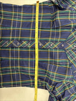 New Women’s Dickson Jenkins Blue Plaid Long Sleeve Pearl Snap Size 34 LL-85