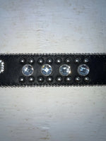 New Black Genuine Leather Blazin Roxx Silver Bling Cross S Belt #N3510401 Z-103