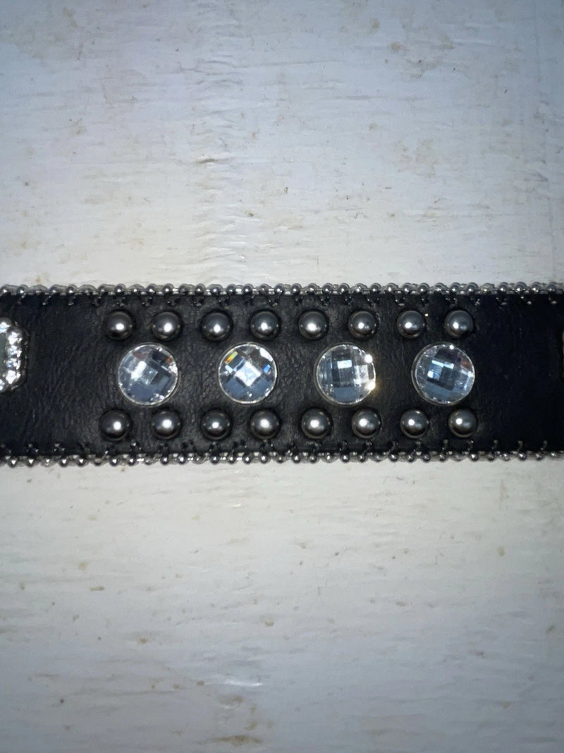 New Black Genuine Leather Blazin Roxx Silver Bling Cross S Belt #N3510401 Z-103