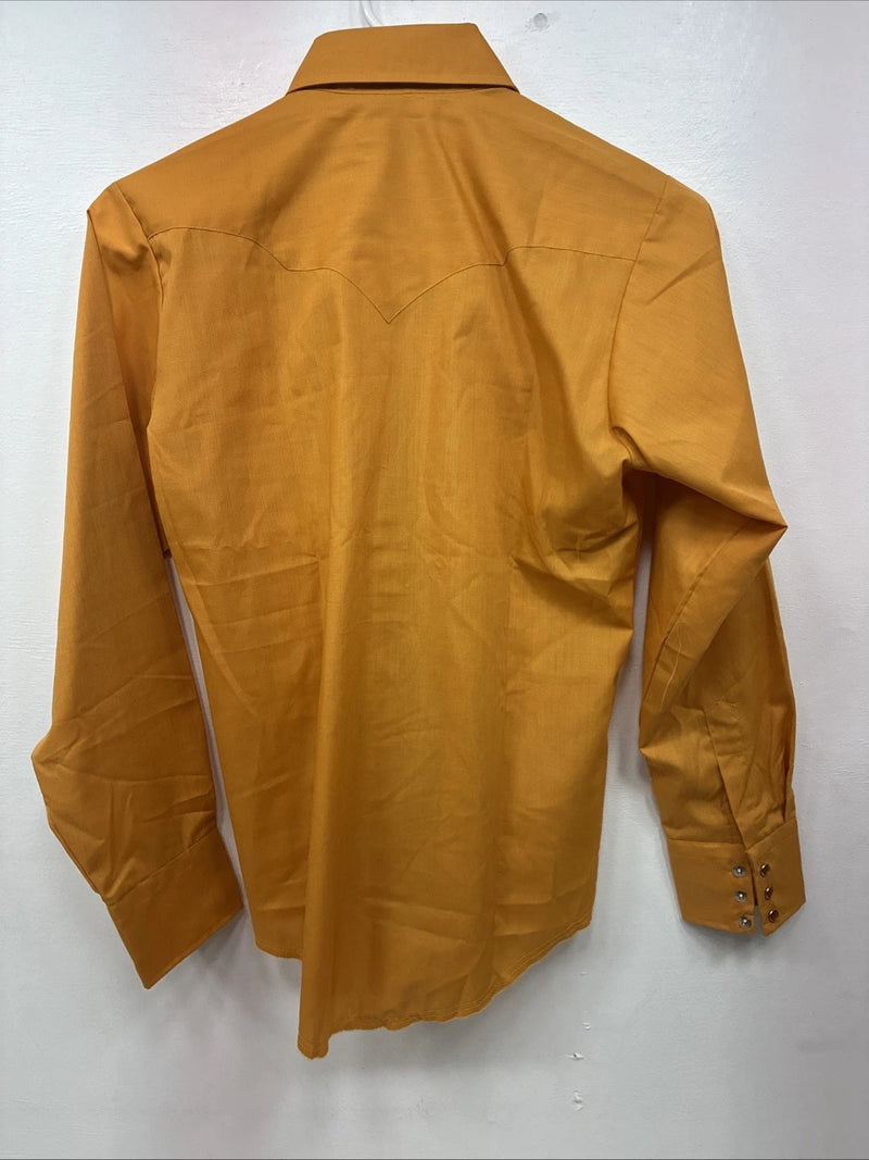 New Women’s Tem Tex Orange Long Sleeve Pearl Snap Size 14 LL-12