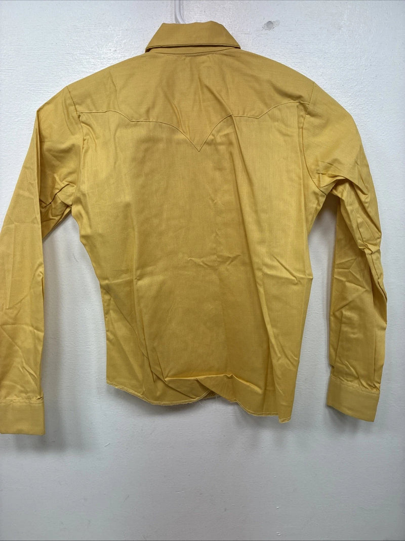 New Kids Karman Yellow Designed Long Sleeve Pearl Snap Size 10 YY-56