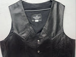 New Men’s Black Western Express Leather Biker Vest XL Q-603