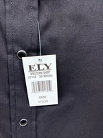 New Men’s ELY Cattleman Black Simple Long Sleeve Pearl Snap 17 XL O-44
