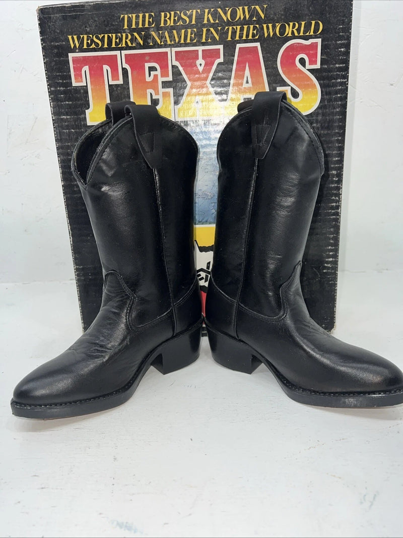 New Children’s Black Texas Brand Cowboy Boots With Fringe. C2690 9 D. 24-28