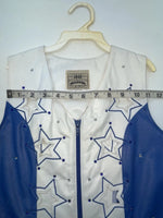 New Kids Blue White And Stars 1849 Cut Off Zip Up Vest S #77872 3B-66