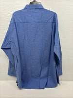 New Men’s ELY Cattleman Blue Long Sleeve Button Up 20.5 X 36 4XL E-103