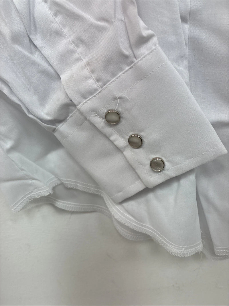 New Boys Champion Western White Long Sleeve Pearl Snap 16 DD-88