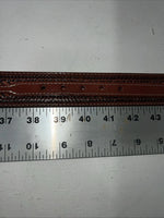 New Brown Genuine Leather Double S Tooled Belt #0701048 40 W-12