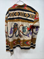 New Women’s Pioneer Wear Multicolor Design Long Sleeve Button Up Large MM-67