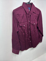 New Kids Wrangler Red Long Sleeve Pearl Snap Size Large LL-24