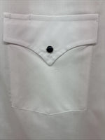 New Men’s ELY Cattleman White Horse Design Long Sleeve Pearl Snap Large X-23