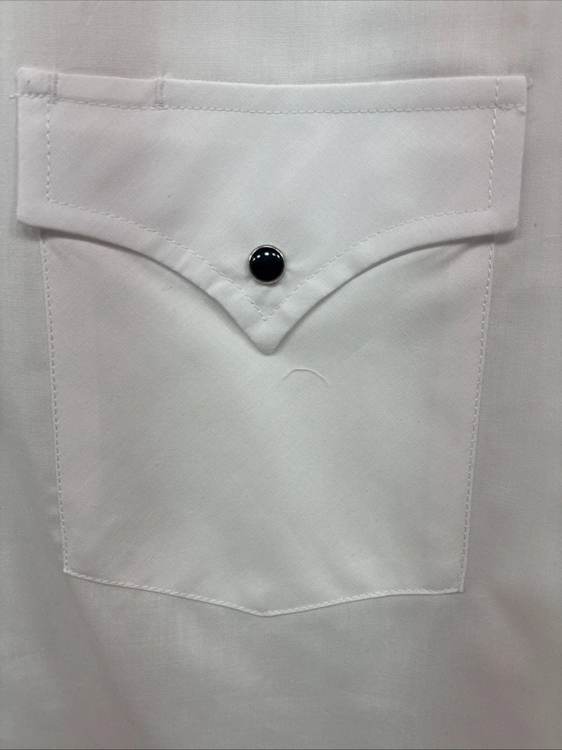 New Men’s ELY Cattleman White Horse Design Long Sleeve Pearl Snap Large X-23