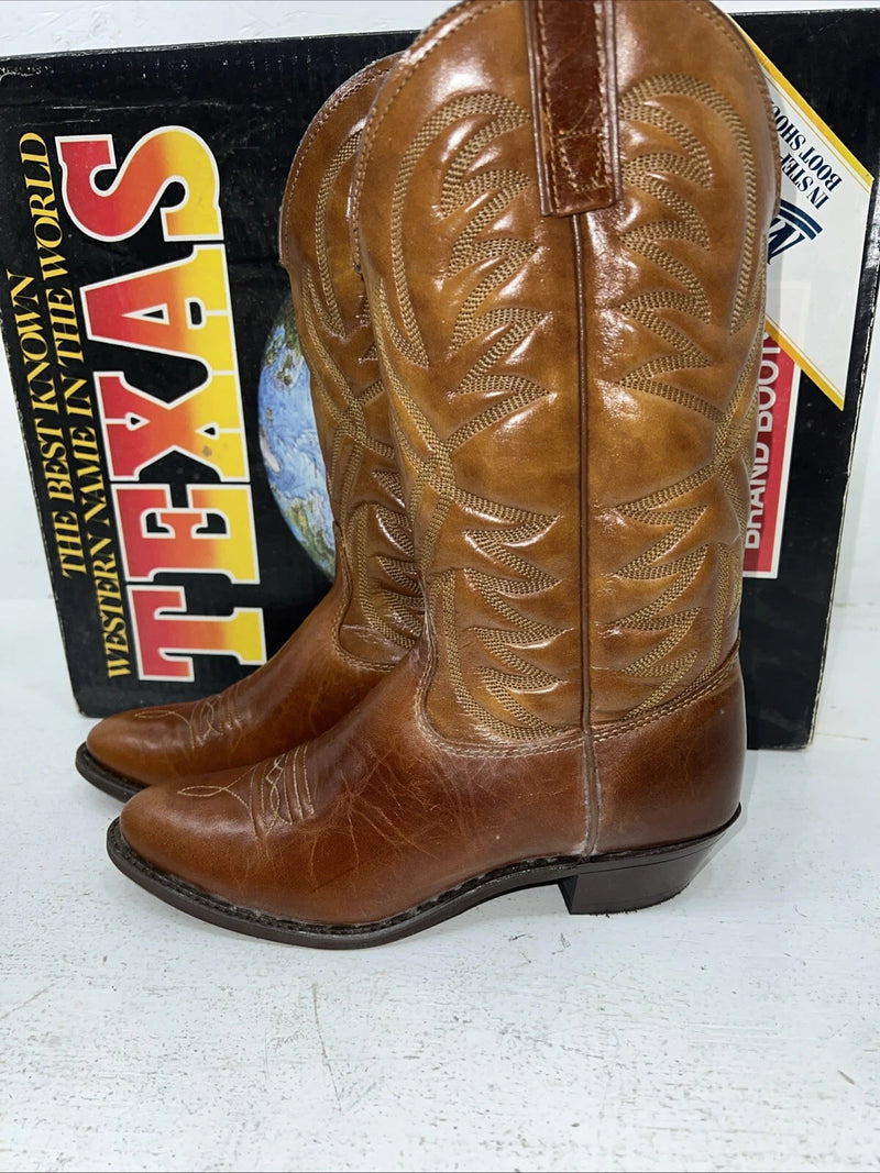 New Women’s Brown Texas Brand Cowboy Boots. 4244 7 M. 18-75