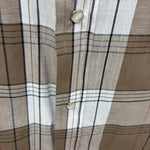 New Men’s ELY Cattleman Tan White Flannel Short Sleeve Pearl Snap 4XL E-69