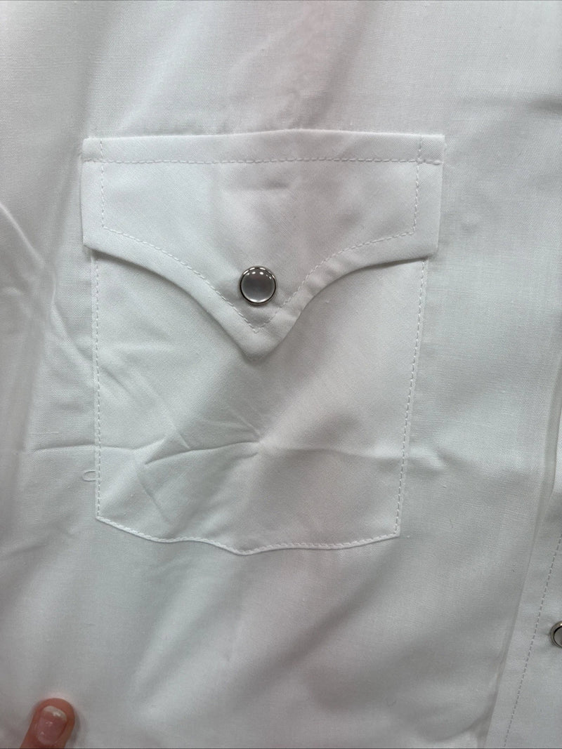New Boys ELY Cattleman White Long Sleeve Pearl Snap size 16 CC-76