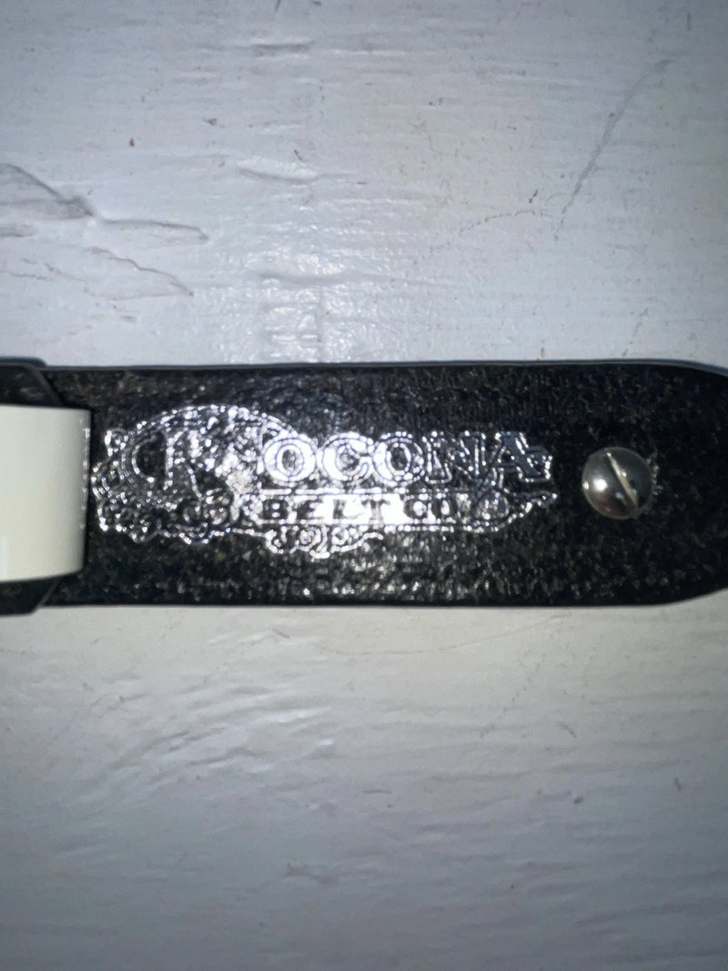 New Black Genuine Leather Nocona Silver Pendent 24” Belt #N4412001 NN-66