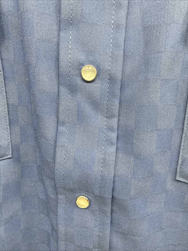 New Men’s Panhandle Slim Blue Checkered Long Sleeve Pearl Snap 17.5 XL T-21