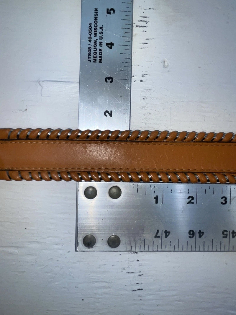 New Brown Genuine Leather Longhorn Weaved 30” Belt #82807 JJ-128