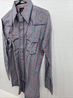 New Men’s Champion Western MultiColor Plaid Long Sleeve Pearl Snap Medium Q-67