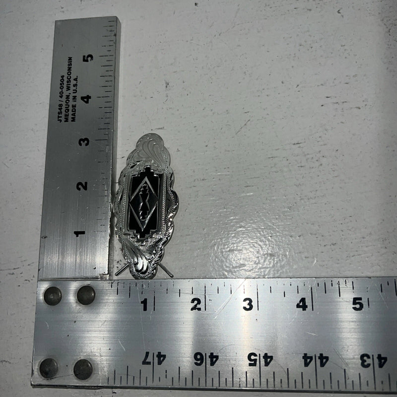 New Womens Congress Leather Silver Sterling Hair Clip. 93305 A-124