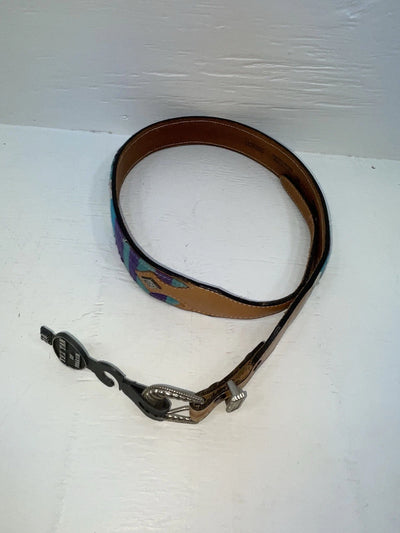New Brown Genuine Leather Textan Colored Stripes 34” Belt #028856 Z-148