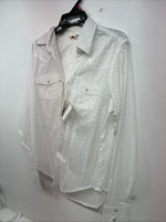 New Women’s Cumberland White Cheetah Print Long Sleeve Pearl Snap Small LL-2
