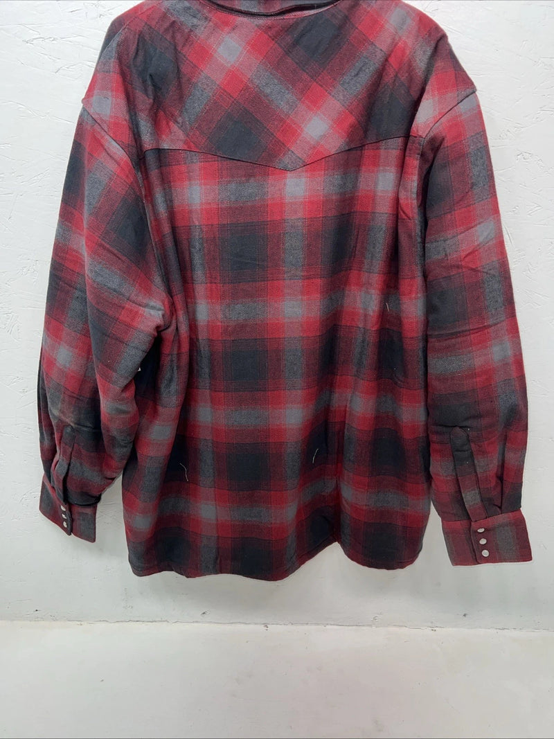 New Men’s ELY Cattleman Red Plaid Wool Jacket XL JJ-600