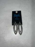 New Women’s Rock 47 Silver Oval Diamond Earrings. ER2704R47 A-90