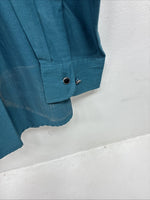 New Women’s Cumberland Blue Black Designed Long Sleeve Button Up XL II-42