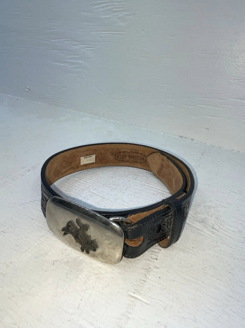 New Black Genuine Leather Nocona Tooled 18” Belt #331 NN-87 