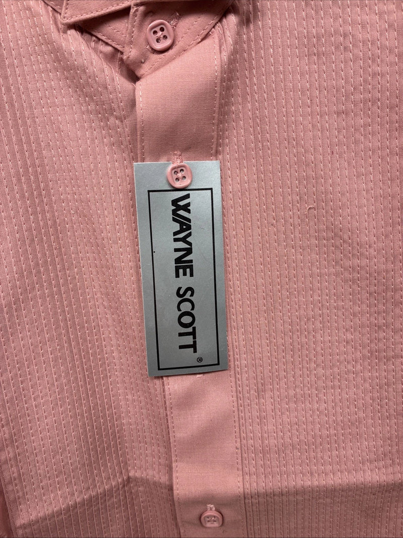 New Wayne Scott Pink Long Sleeve Button Up English Shirt Large MM-45